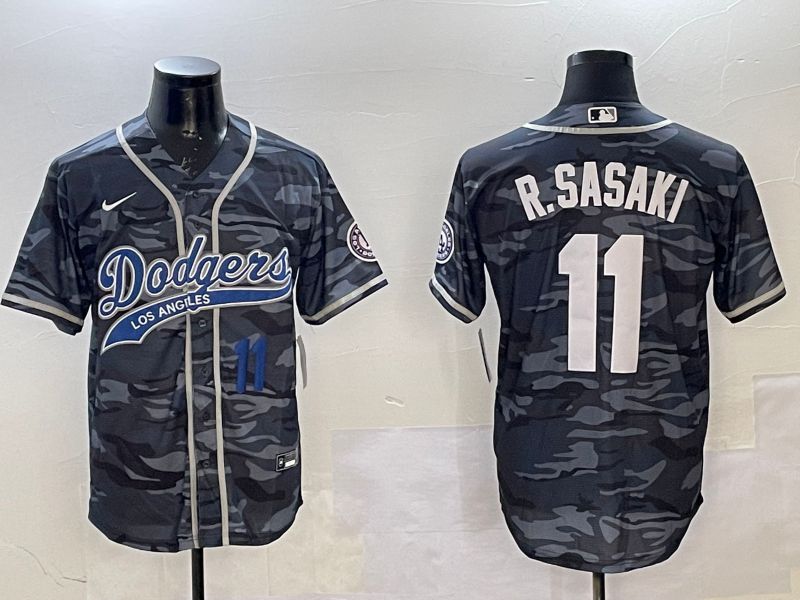 Men Los Angeles Dodgers 11 R.Sasaki Camo Joint Name 2025 Nike MLB Jersey style 2